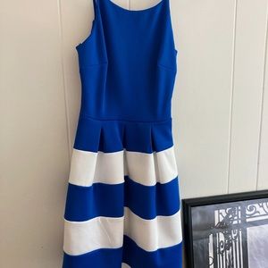 Blue and White Striped Dress